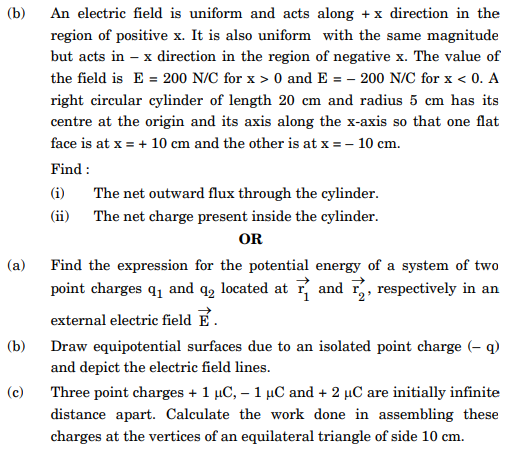 An electric field is uniform and acts along + x direction in the 